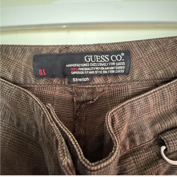 Vintage Brown Plaid Guess Pants Low Rise size 28 - Picture 3 of 7